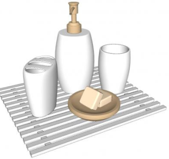 浴室沐浴摆件SU模型下载_sketchup草图大师SKP模型