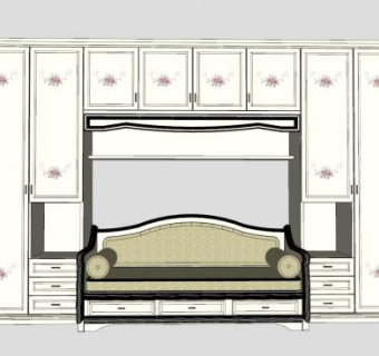 组合柜沙发家具SU模型下载_sketchup草图大师SKP模型