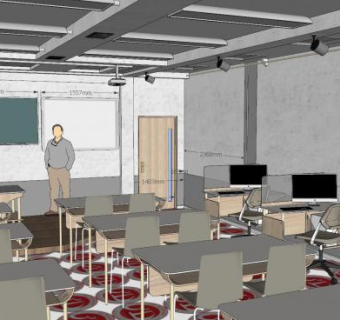 电教室室内教学SU模型下载_sketchup草图大师SKP模型