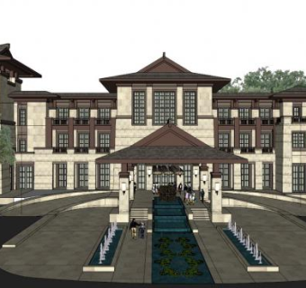 东南亚风格su模型下载_sketchup草图大师SKP模型