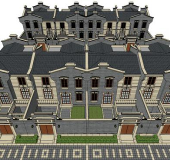 岭南建筑su模型下载_sketchup草图大师SKP模型