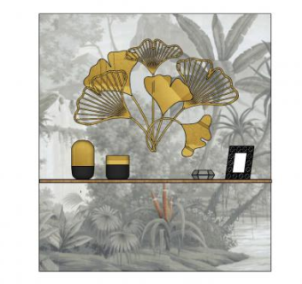 墙装饰荷花背景墙SU模型下载_sketchup草图大师SKP模型