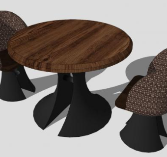 现代咖啡桌椅SU模型下载_sketchup草图大师SKP模型