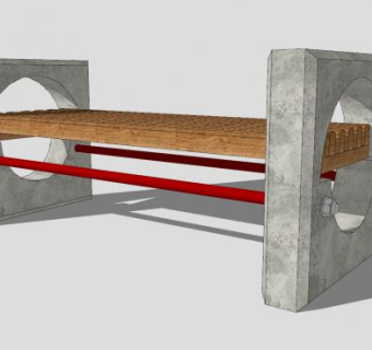 户外长凳座椅SU模型下载_sketchup草图大师SKP模型
