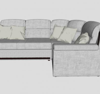 现代布艺转角沙发SU模型下载_sketchup草图大师SKP模型