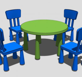 儿童桌椅凳SU模型下载_sketchup草图大师SKP模型