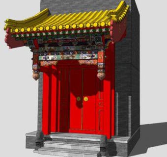 垂花门su模型下载_sketchup草图大师SKP模型