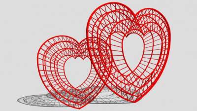 爱心雕塑工艺品SU模型下载_sketchup草图大师SKP模型