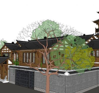 古建筑屋顶su模型下载_sketchup草图大师SKP模型