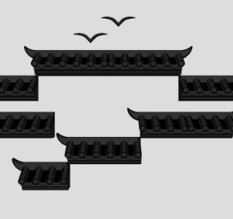 屋檐墙饰SU模型下载_sketchup草图大师SKP模型