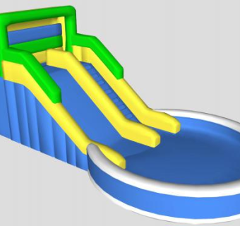 儿童充气滑滑梯泳池SU模型下载_sketchup草图大师SKP模型