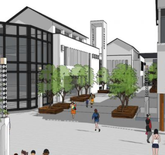 沿街商业su模型下载_sketchup草图大师SKP模型