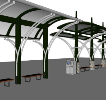 轻钢雨棚su模型下载_sketchup草图大师SKP模型