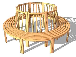 <em>景观环形</em>座椅su模型下载_sketchup草图大师SKP模型