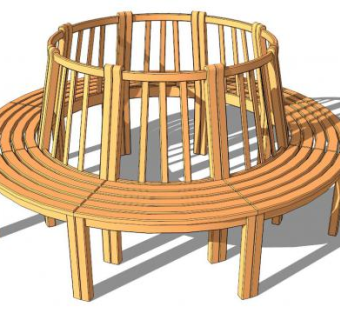 景观环形座椅su模型下载_sketchup草图大师SKP模型