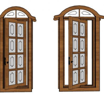 法式木窗户SU模型下载_sketchup草图大师SKP模型