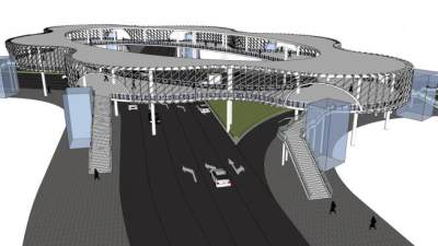 圆形天桥su模型下载_sketchup草图大师SKP模型