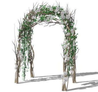 植物搭成的拱形门SU模型下载_sketchup草图大师SKP模型