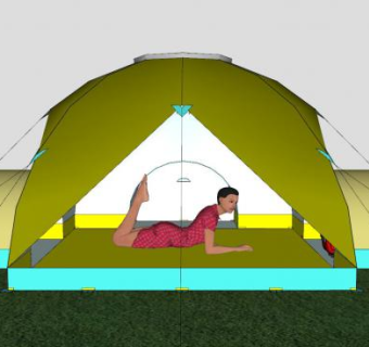 户外帐篷露营SU模型下载_sketchup草图大师SKP模型