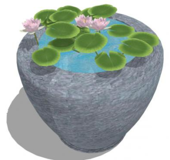荷花缸su模型下载_sketchup草图大师SKP模型