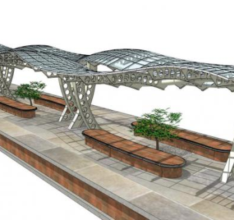 钢雨棚su模型下载_sketchup草图大师SKP模型