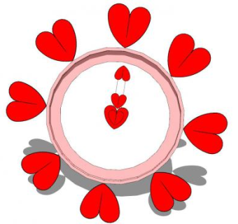 爱心装饰墙饰SU模型下载_sketchup草图大师SKP模型