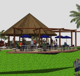 大茅草亭SU模型下载_sketchup草图大师SKP模型