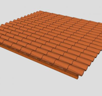 瓦片瓦顶屋顶SU模型下载_sketchup草图大师SKP模型