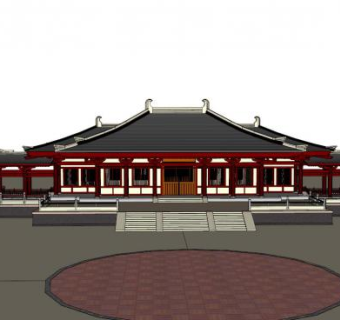 唐代建筑su模型下载_sketchup草图大师SKP模型