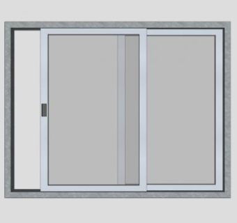 打开的推玻窗SU模型下载_sketchup草图大师SKP模型