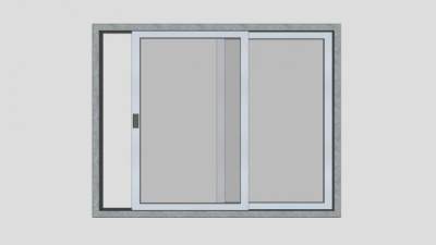 打开的推玻窗SU模型下载_sketchup草图大师SKP模型