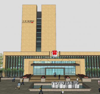 办公建筑su模型下载_sketchup草图大师SKP模型