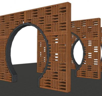 中式门洞su模型下载_sketchup草图大师SKP模型