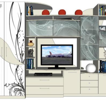 间厅柜su模型下载_sketchup草图大师SKP模型