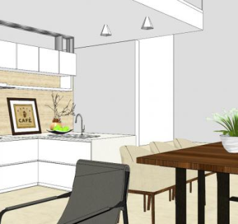 现代厨房餐厅设计sketchup模型下载_sketchup草图大师SKP模型
