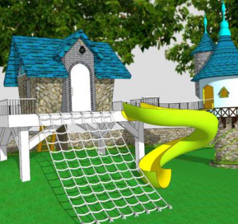 游乐场攀爬网su模型下载_sketchup草图大师SKP模型