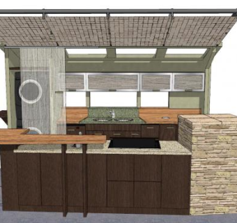 现代整体橱柜SU模型下载_sketchup草图大师SKP模型