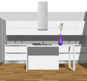 现代极简厨房SU模型下载_sketchup草图大师SKP模型