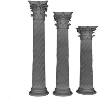 凹槽型罗马石柱SU模型下载_sketchup草图大师SKP模型