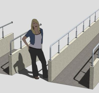 无障碍坡道su模型下载_sketchup草图大师SKP模型