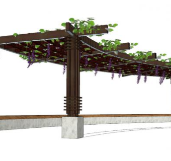 圆弧花架su模型下载_sketchup草图大师SKP模型