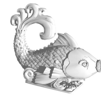 鱼雕塑su模型下载_sketchup草图大师SKP模型