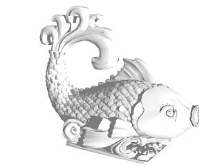 鱼雕塑su模型下载_sketchup草图大师SKP模型
