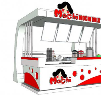 小火车售卖亭su模型下载_sketchup草图大师SKP模型