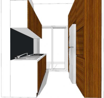 现代简约小型厨房SU模型下载_sketchup草图大师SKP模型