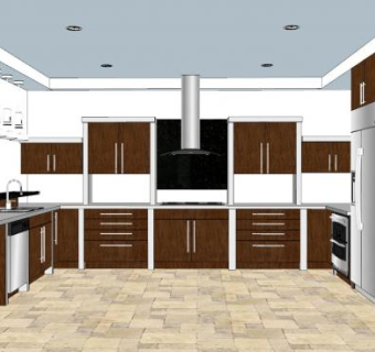 现代厨房橱柜家装SU模型下载_sketchup草图大师SKP模型