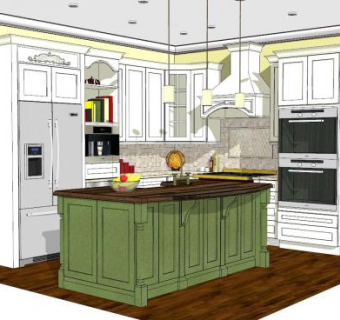 现代美式厨房sketchup模型下载_sketchup草图大师SKP模型