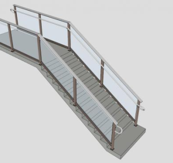 有玻璃栏杆su模型下载_sketchup草图大师SKP模型