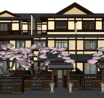 日式别墅su模型下载_sketchup草图大师SKP模型
