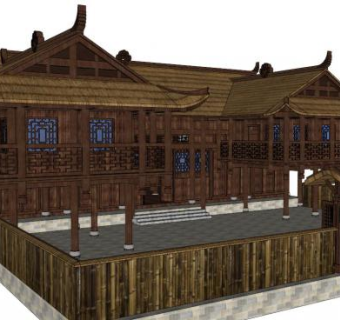 重庆吊脚楼su模型下载_sketchup草图大师SKP模型